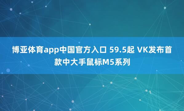 博亚体育app中国官方入口 59.5起 VK发布首款中大手鼠标M5系列
