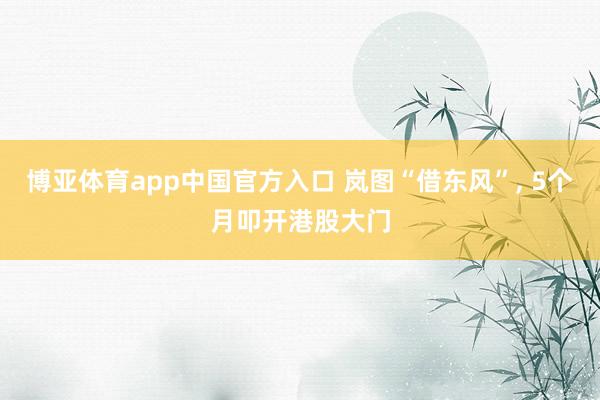 博亚体育app中国官方入口 岚图“借东风”， 5个月叩开港股大门