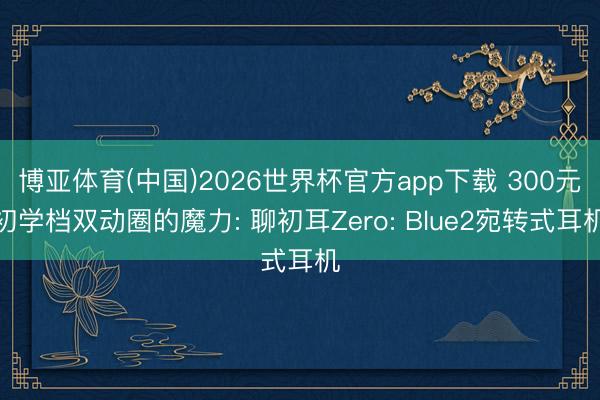 博亚体育(中国)2026世界杯官方app下载 300元初学档双动圈的魔力: 聊初耳Zero: Blue2宛转式耳机