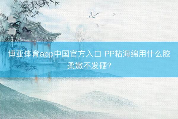 博亚体育app中国官方入口 PP粘海绵用什么胶柔嫩不发硬?