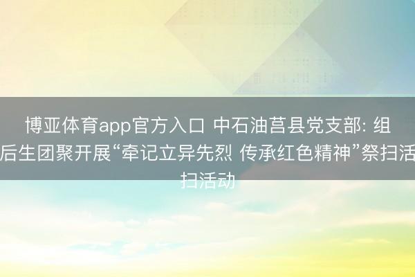 博亚体育app官方入口 中石油莒县党支部: 组织后生团聚开展“牵记立异先烈 传承红色精神”祭扫活动