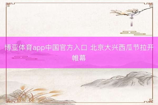 博亚体育app中国官方入口 北京大兴西瓜节拉开帷幕