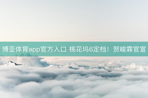 博亚体育app官方入口 桃花坞6定档！贺峻霖官宣