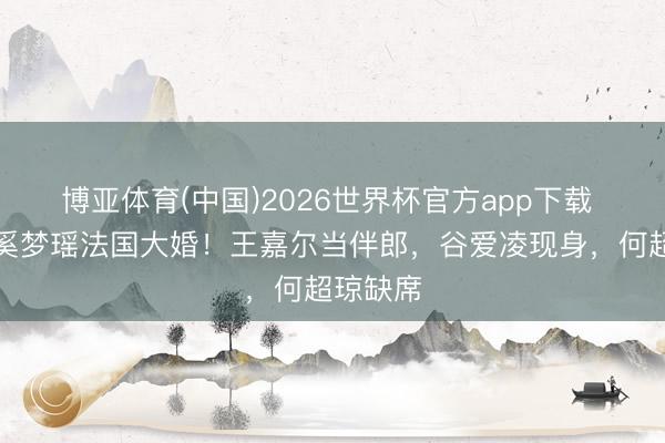 博亚体育(中国)2026世界杯官方app下载 何猷君奚梦瑶法国大婚！王嘉尔当伴郎，谷爱凌现身，何超琼缺席