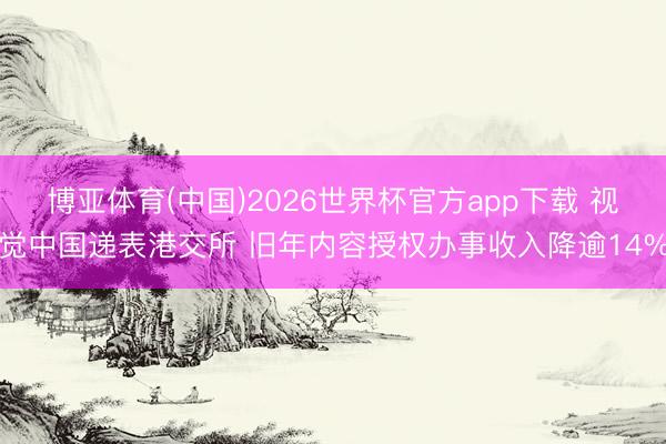 博亚体育(中国)2026世界杯官方app下载 视觉中国递表港交所 旧年内容授权办事收入降逾14%
